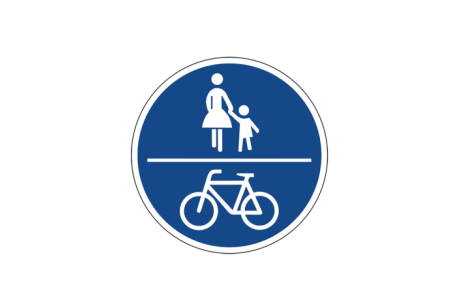 Verkehrszeichen Fuß- und Radverkehr getrennt durch eine waagerechte Linie