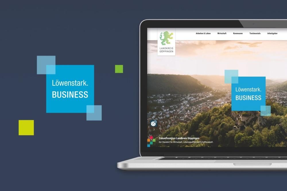 Visialisierung der neuen Website auf Laptop