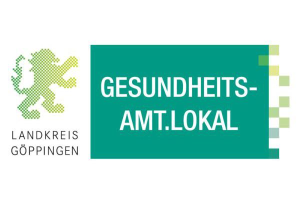 Das Logo des Landkreises Göppingen mit dem Schriftzug von Gesundheitsamt.LOKAL