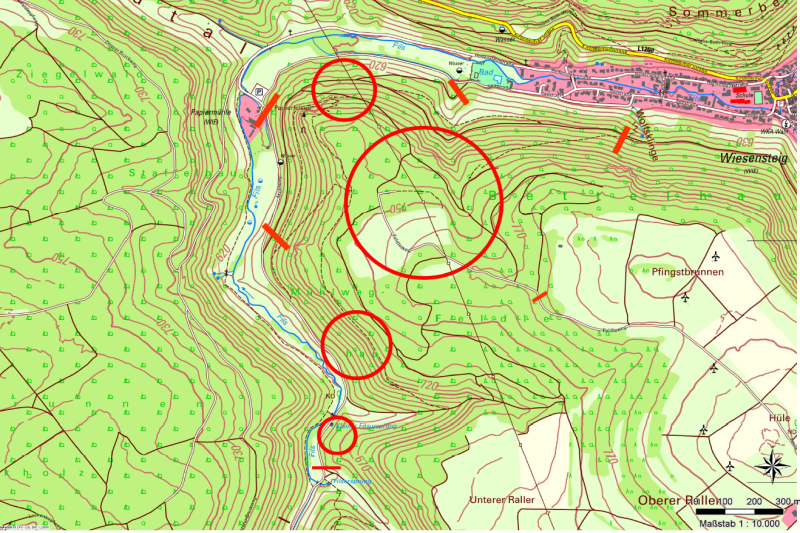 Karte Waldsperrung Filsursprung
