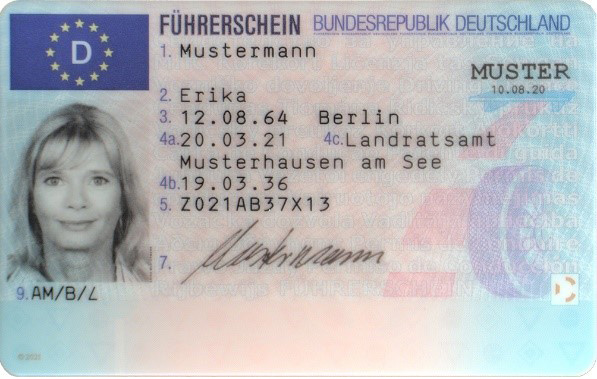 Muster EU-Führerschein Vorderseite