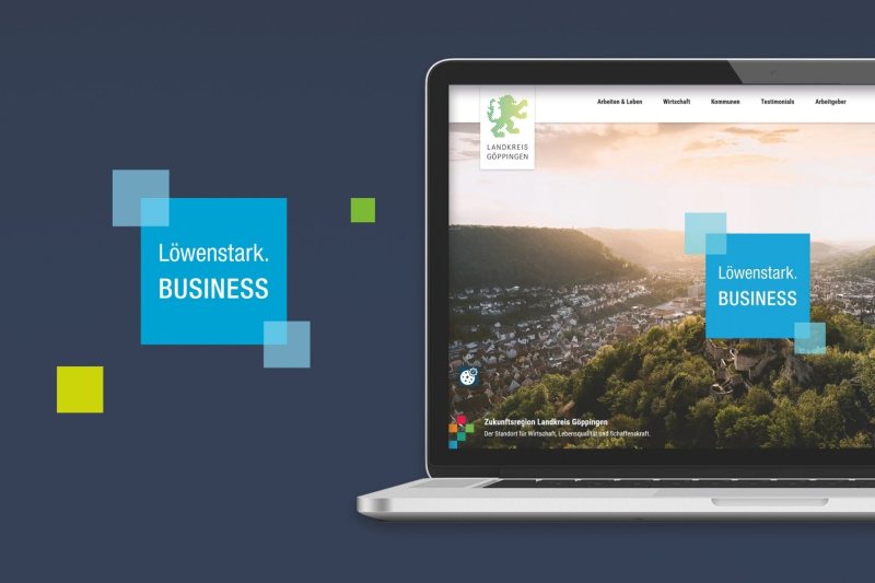 Visialisierung der neuen Website auf Laptop