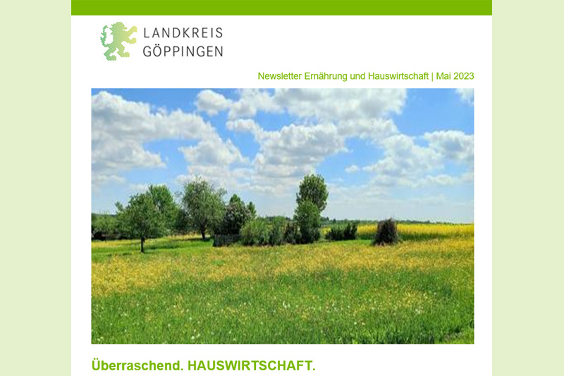 Screenshot Newsletter Landwirtschaftsamt Screenshot eines Newsletters des Landwirtschaftsamtes
