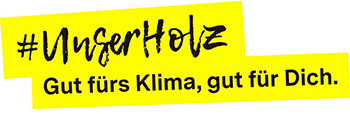 Logo der Kampagne #Unser Holz – Gut fürs Klima, gut für Dich. Logo der Kampagne #Unser Holz – Gut fürs Klima, gut für Dich.