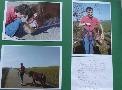 Fotocollage von einem jungen Mann mit einem Pony und einem handgeschriebenen Brief, nicht barrierefrei
