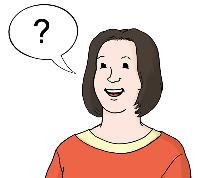 Frau mit Sprechblase mit Fragezeichen
