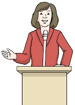 Eine Frau hält einen Vortrag. Eine Frau hält einen Vortrag.