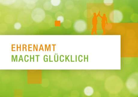 Karte mit Aufschrift Ehrenamt macht glücklich