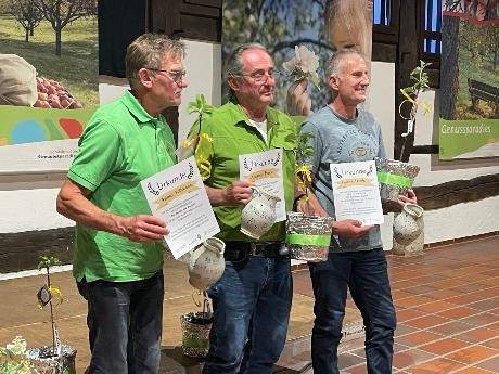 Die 3 besten Teilnehmer mit Ihren Urkunden