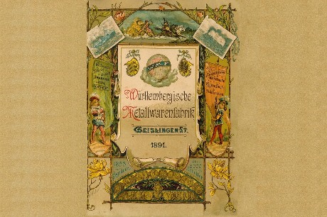 Titelseite eines Katalogs der WMF von 1891 (Bibliothek Kreisarchiv Nr. 3376)