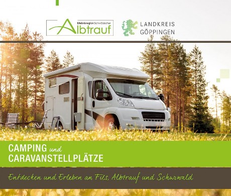 Titelbild Flyer Camping und Caravanstellplätze Landkreis Göppingen
