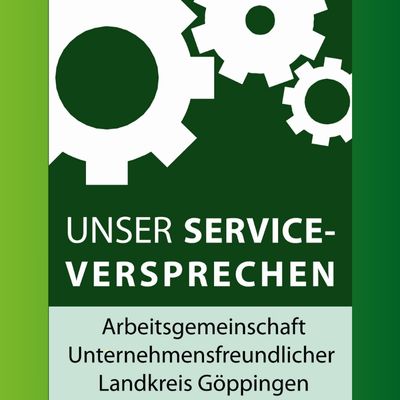 Logo Unser Service-Versprechen - Arbeitsgemeinschaft Unternehmensfreundlicher Landkreis Göppingen