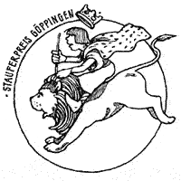 Logo des Staufer-Schülerpreises: Ein junger König reitet auf einem Löwen Logo des Staufer-Schülerpreises: Ein junger König reitet auf einem Löwen