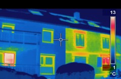 Thermografieaufnahme eines Hauses